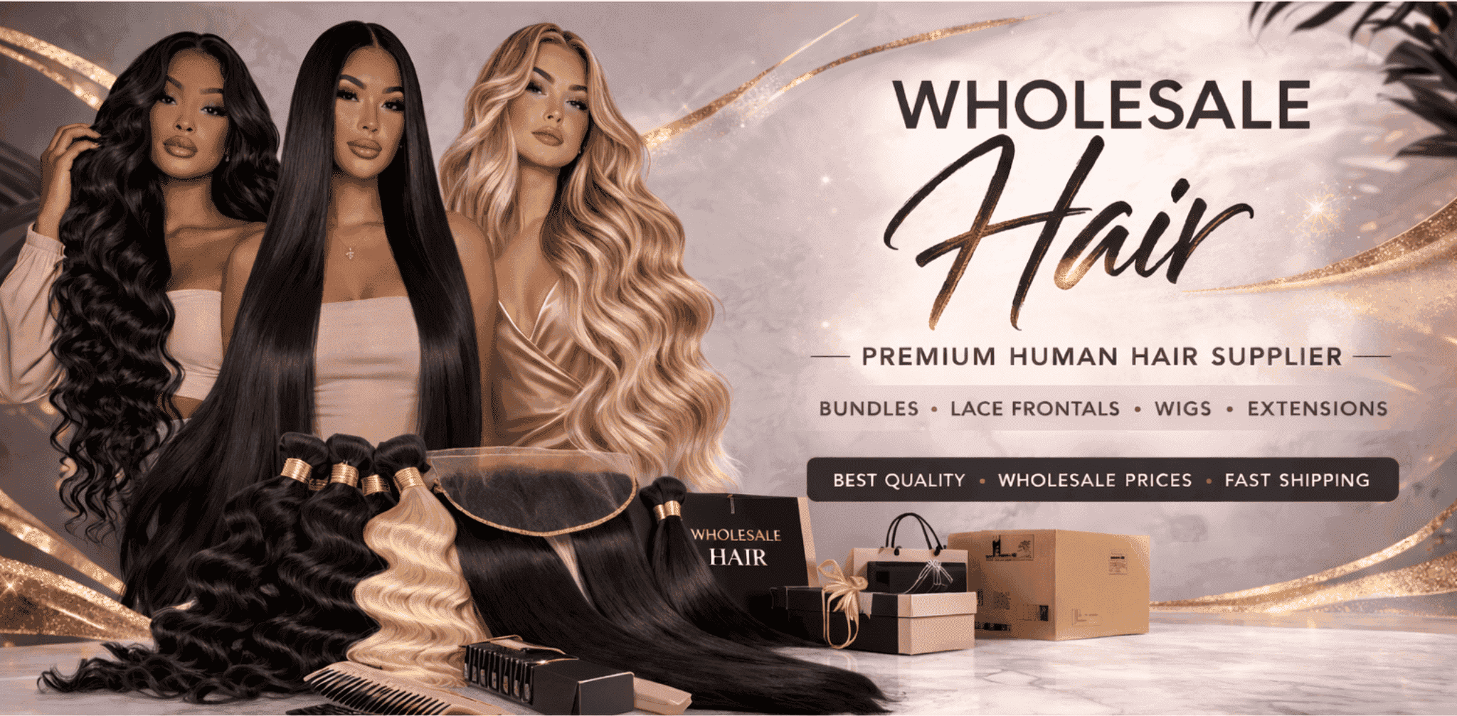 Premium bundles and bulk hair showcase